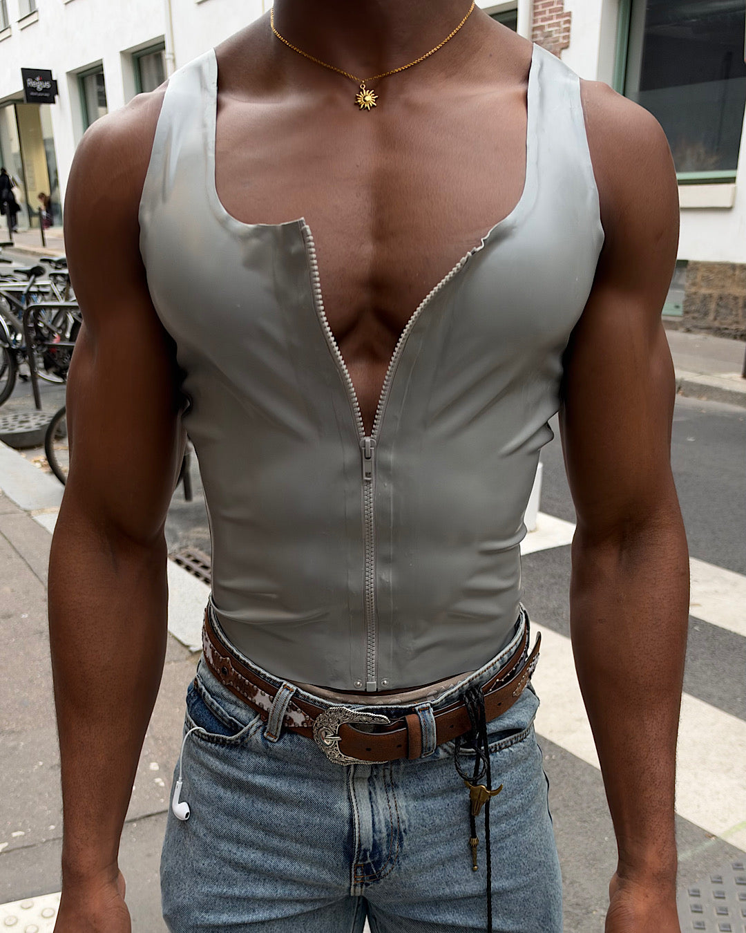 Nyron tank top men  with zip